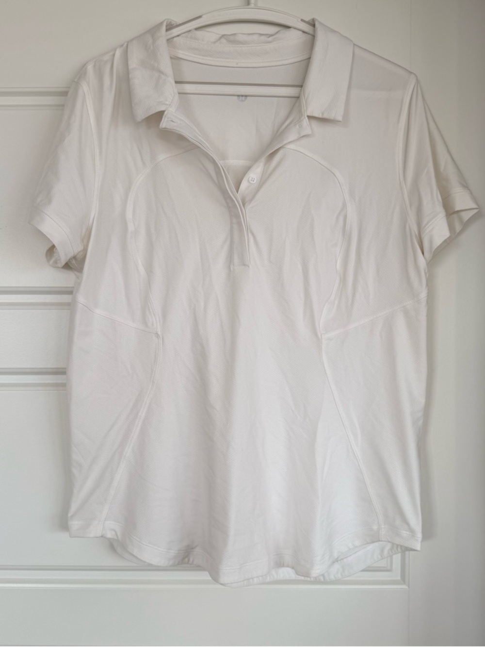 lululemon athletica White Short-Sleeve Polo Top